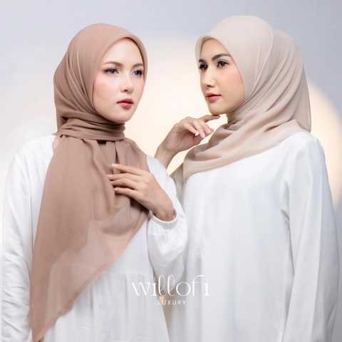 Sakura Baru X Willofi - Paris Jadul Adiva Segiempat Bahan Paris Premium Muslim Lembut Square Wanita