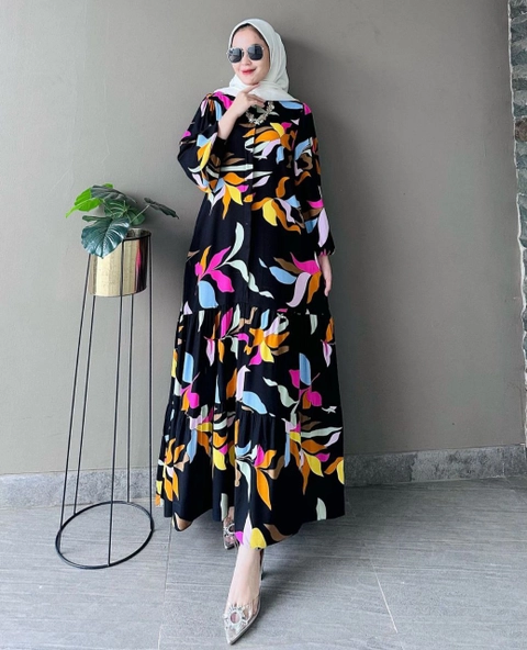 Khisna collection - New collection gamis eliza hitam no hijab