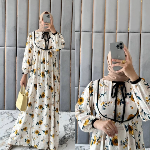 Khisna collection - New dres Chika free hijab Paris polos bawah payung