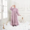 Sakura Baru X FnW - Dress Malika Babydoll Motif Floral Lengan Puffy Muslimah Elegan