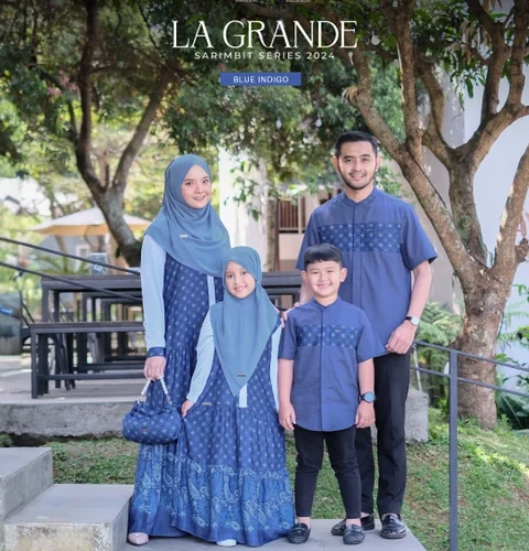 Yasmeera Official - Baju Sarimbit La Grande 2024 - Blue Indigo