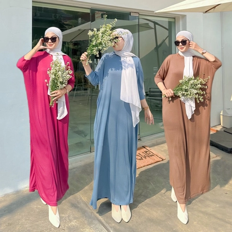 MEQA DAILY - MEGA DAILY - Rosa Batwing Dress Knit Rib