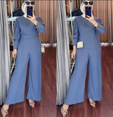 Khisna collection - New set jaynhtta bahan Knit jahitan rapih bagus buat haingout kesan kancing dilengan dn celana kulot