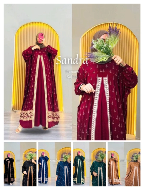Khisna collection - Kaftan rayon wanita model terbaru Sandra buat kado harian dirumah pas banget