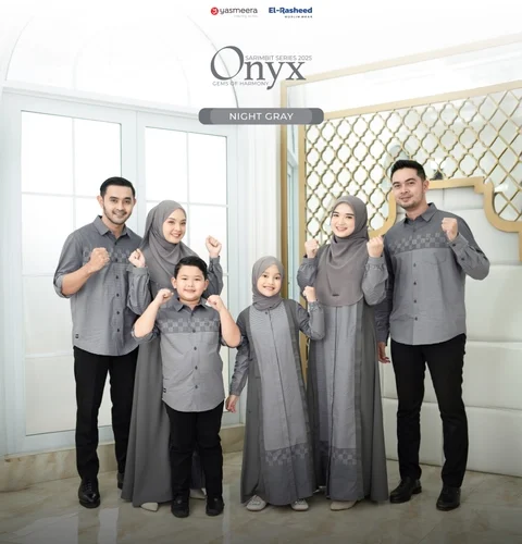 Yasmeera Official - Sarimbit 2025 Onyx Series Warna Night Gray