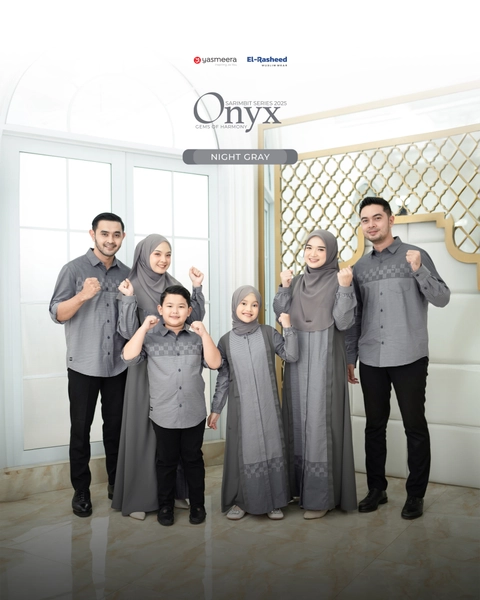 Yasmeera Official - Sarimbit 2025 Onyx Series Warna Night Gray