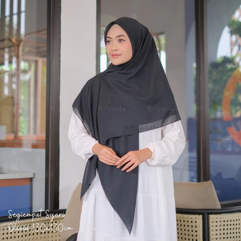 Milyarda Hijab - Segi Empat Syari Olivia Hijab Segiempat 130x130cm Kerudung Square