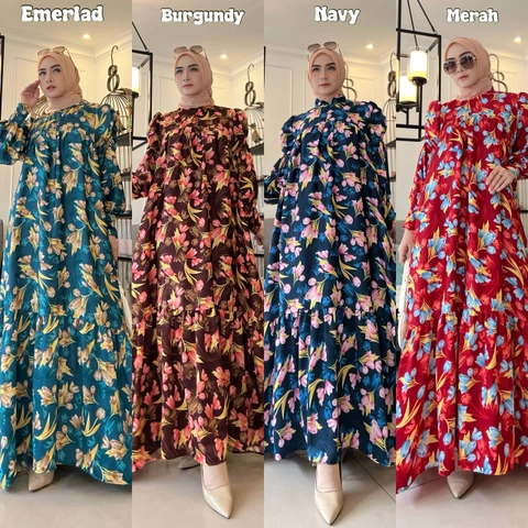 Khisna collection - New drees wanita bunga sepatu best seller model cantik