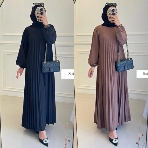 MEQA DAILY - MEGA DAILY - Gamis Plisket Mayung Wanita