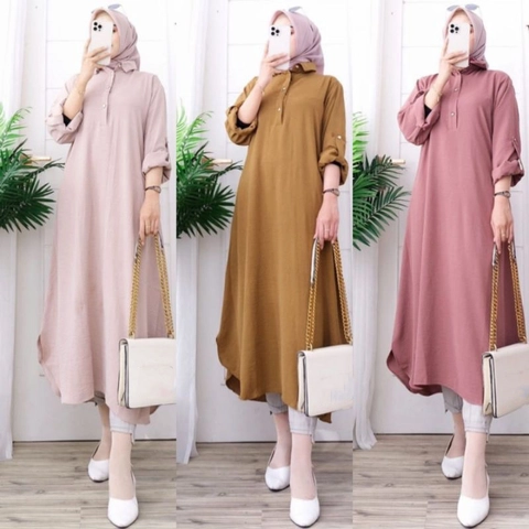 MEQA DAILY - MEGA DAILY - Sociolla Long Tunik Wanita Crinkle