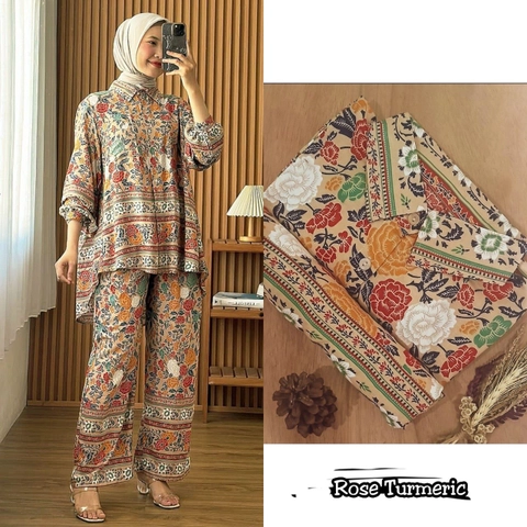 Khisna collection - Oneset Yuka Zahra motif bunga kekinian