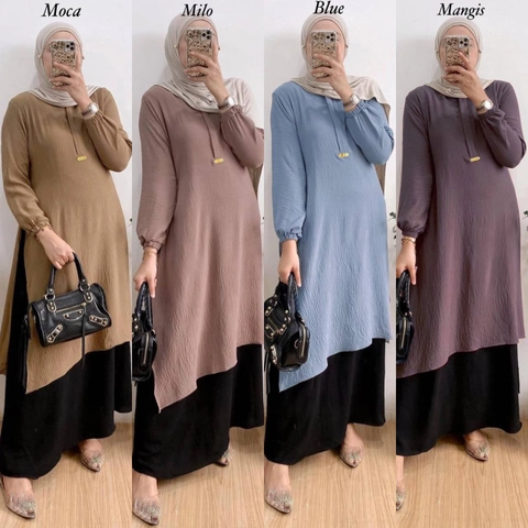Khisna collection - Dress kekinian nyatu dewasa Elda bestseller limitededition incaran para wanita