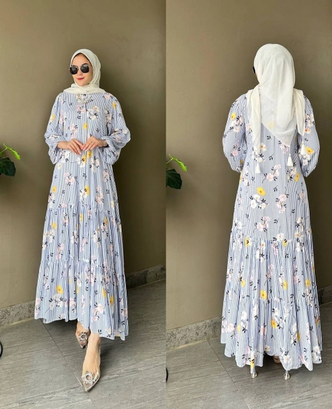 Khisna collection - New gamis Alyssa line bunga bagus banget bawah rempel dijamin best seller