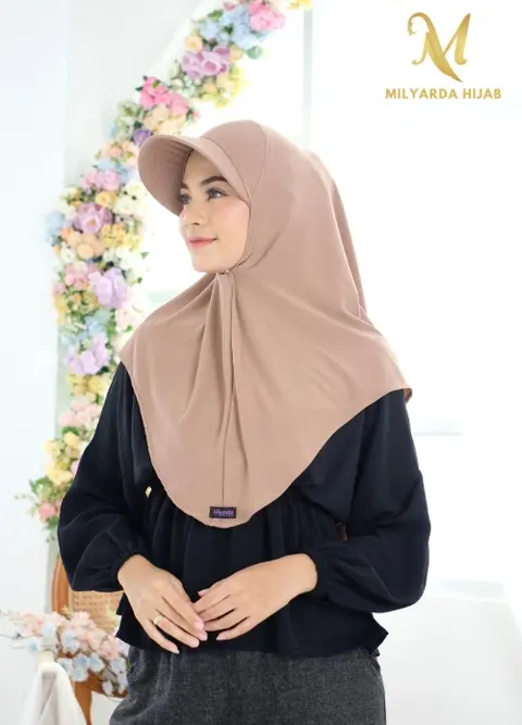Milyarda Hijab - [FREE Scrunchie] Bergo Topi Premium