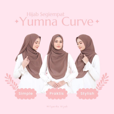 Milyarda Hijab - Segiempat Yumna Curve Kerudung Segi Empat Malaysia Syari Milyarda Hijab