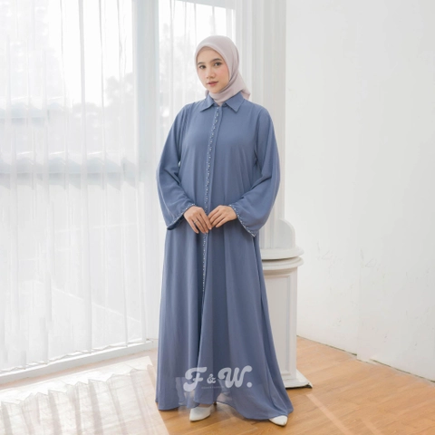 Sakura Baru X FnW - Dress Zaira Babydoll Payet Polos Simple Gamis Dewasa
