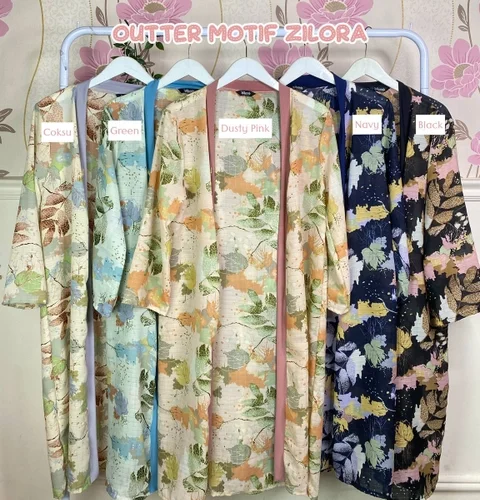 Milyarda Hijab - Long Outter Motif Zilora Bahan Akira Dobby Premium - Allsize