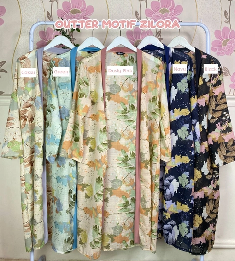 Milyarda Hijab - Long Outter Motif Zilora Bahan Akira Dobby Premium - Allsize