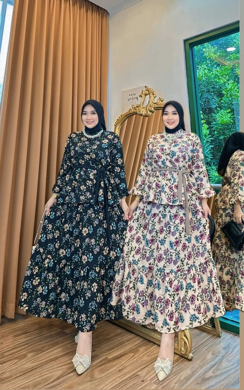 Khisna collection - New set rok Lyodra bunga nan indah tali pinggang pisah