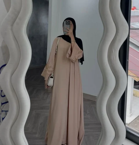 Khisna collection - New ready stook abaya giar nibras kesan lengan berbordir Busui bahan halus