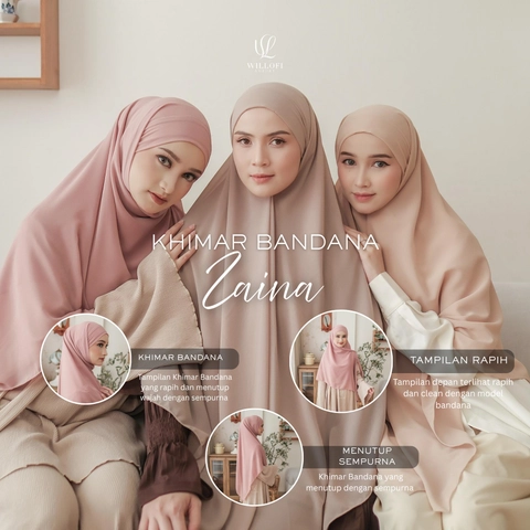 Sakura Baru - Sakura Baru X Willofi - Hijab Khimar Zaina Ceruty Baby Doll Syari Instan