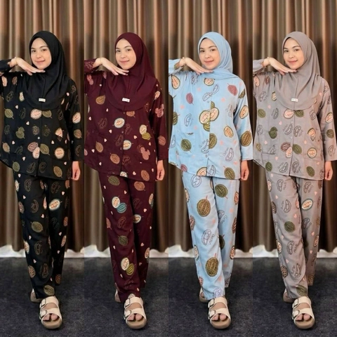 Khisna collection - Set piyama hijab non pet rayon adem