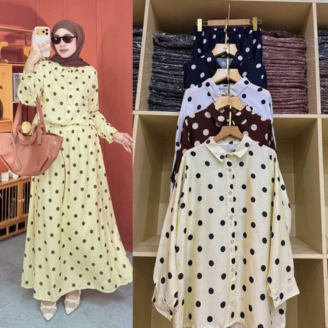 Khisna collection - Set rok demora polka kekinian perempuan